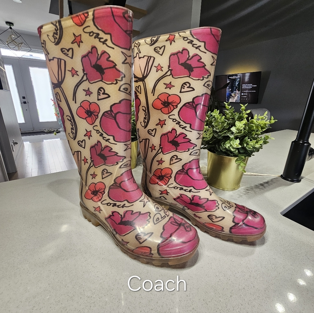 COACH Floral Rain Boots